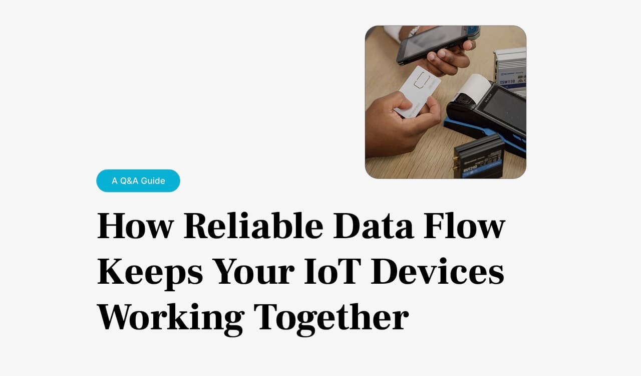 Blog post hero image for Trinity that describe the topic of the post, reliable data flow.